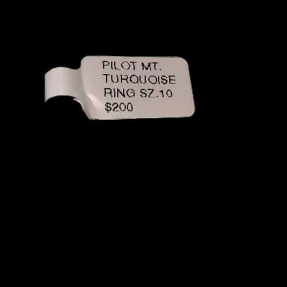 Signed Native American Pilot Mountain Turquoise And Sterling Silver Ring - Picture 12 of 12